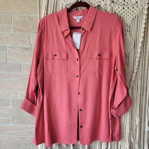 Croft & Barrow Button Top